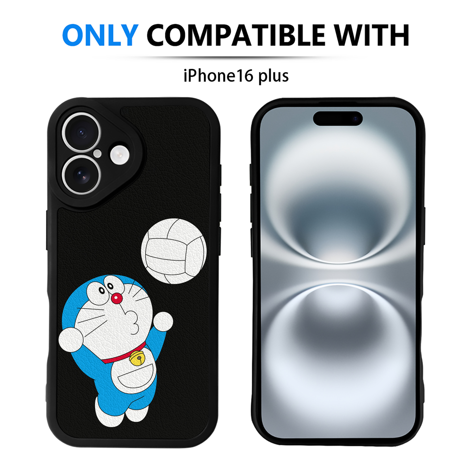 （画像用） ドラえもん Doraemon 【iPhone 16シリーズ対応】シリコンスマホケース（レザー調） 材質：シリコン